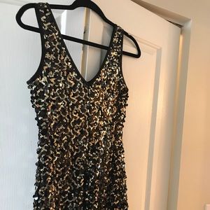 Black and gold sequence dress!